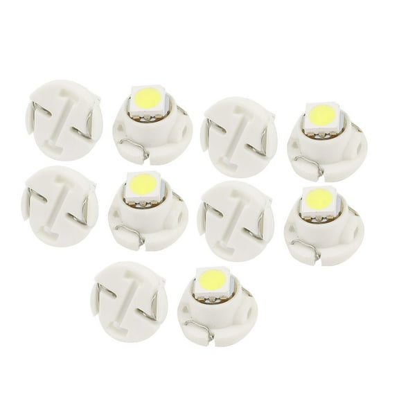 10Pcs T4.7 5050 Car Dash Board Cluster Gauges Lights 12V White Internal