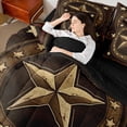 thumbnail image 2 of Manfei Western Texas Stars Bedding Sets King Size, Cowboy Cowgirl Bed in a Bag King size, Rustic Farmhouse Reversible Comforter Sets with Sheets, Microfiber Bedroom Decorative, 7pcs, 2 of 7