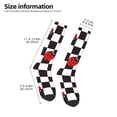 thumbnail image 4 of Fotbe Ladybugs Of Black And White Checkers print Women's Men's Novelty Crew Socks Cotton Socks Knee High Socks for Walking,Running,Nurses,Pregnancy, 4 of 8