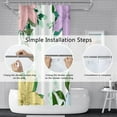 thumbnail image 4 of Blue Leaves Shower Curtain Set with Hooks Farmhouse Botanical Plants Shower Curtain for Bathroom Blue Leaves Branches Waterproof Fabric Decor 48x72inches, 4 of 6