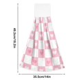 thumbnail image 6 of Yayeee Kitchen Hanging Hand Towels Set of 2 with Loop Bathroom Absorbent Tie Towel, Pink Checkered Heart, 6 of 7