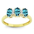 thumbnail image 2 of Star K� 3 Three Oval Genuine Blue Topaz Stones Promise Ring Wedding Band, 2 of 9