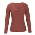 thumbnail image 4 of Timegard Chandails pour Femmes Col en V Profond Ajusté Manches Longues Haut en Tricot Automne Hiver Décontracté Sortie Chandail, 4 of 5