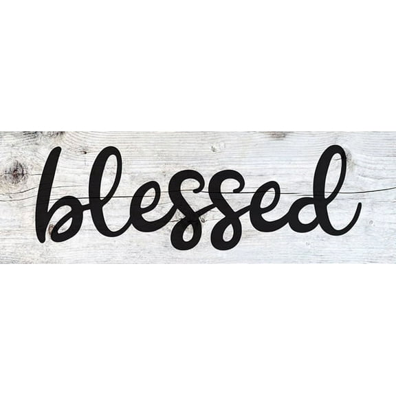 Blessed Chic White Farmhouse Wood Sign Wall Décor Gift 6 x 18 Wood Sign B3-06180028104