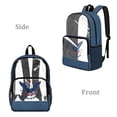 thumbnail image 2 of ZIATUBLES Clear Backpack 17 Inch, Heavy Duty Fabric & PVC Transparent Bookbag with Eagle Liberty Roses Print, Large Capacity See Through Backpack for Women Men School, 2 of 7