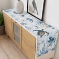 thumbnail image 4 of Blue Turtle Coastal Table Runner - 60 Inch Long, Kitchen Dining Table Runner Dresser Scarves, Octopus Summer Beach Coral Starfish Seahorse Farmhouse Decor for Coffee Tables Wedding Party Banquet, 4 of 8