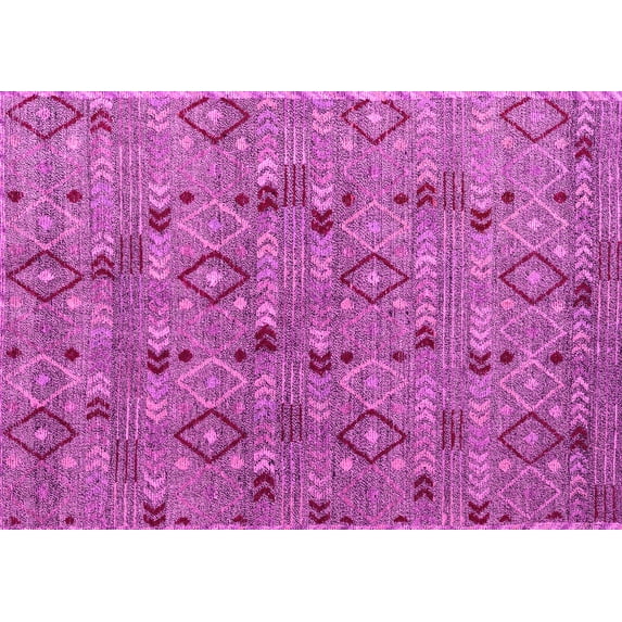 Ahgly Company Indoor Rectangle Abstract Pink Modern Area Rugs, 6' x 9'