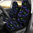 thumbnail image 2 of Blue Cartoon Bats with Moon Star Car Seat Covers Halloween Set of 2 Auto Accessories Protectors Car Decor Universal Fit for Car, 2 of 6