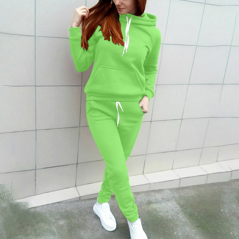 DDAPJ pyju Womens Hoodie Sweatsuit Piece Casual Tracksuit Long