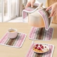 thumbnail image 5 of Pink Wood Grain Pot Holders for Kitchen Heatproof Potholder, 3 Pack Brown Vintage Mottled Country Stripes Hot Pads Multipurpose Oven Pads Cloth Potholders Trivet for Cooking Baking, 5 of 8