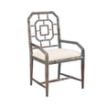 thumbnail image 1 of LaGrange Chippendale Cushioned Host Arm Chair with Distressed Blue Finish, 1 of 2