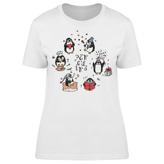 Funny Penguins Doodle Tee Women's -Image by Shutterstock