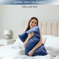 thumbnail image 3 of Standard Size 400 Thread Count Cotton Pillowcases Set of 2, Solid Percale Envelope Closure Pillow Cases by SimpleField - Soft, Smooth & Breathable ( Navy Blue, 20 x 26 inches), 3 of 6
