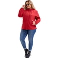 thumbnail image 3 of Abrigo de trinchera con capucha para mujer Agnes Orinda, talla grande, a prueba de viento, con cierre de cremallera y botones, chaqueta de invierno con bolsillos 3X burdeos, 3 of 5