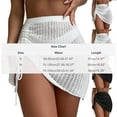 thumbnail image 2 of Levmjia Women Knit Hollow Out Mini Skirt Polyester High Waist Drawstring Irregular Split Hem Short Skirt Solid Color Casual For Beach Vacation Daily Summer Wear, 2 of 4