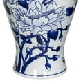 thumbnail image 2 of A&B Home Blue and White Floral Pattern Porcelain Meiping Vase 8" x 8" x 13", 2 of 10