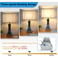 thumbnail image 3 of Table Lamp for Bedroom 3-Way Dimmable Touch Control Chrome Bedside Lamp with USB A+C Port & AC Outlet 21.6" Tall Nightstand Lamp for Living Room Office and Hotel Bulb Included, 3 of 12