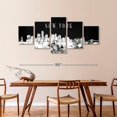 thumbnail image 3 of Elephant Stock Nyc Skyline Bw Wall Art - Horizontal Multi Panel Canvas - Living Room Wall Decor - Places Multi Panel - Black And White Decor - 92" x 42", 3 of 8