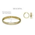 thumbnail image 5 of Brilliance Fine Jewelry 18K Gold Plated Sterling Silver Diamond Cut Women's Flex Bangle & Hoop Earrings Set, 5 of 9