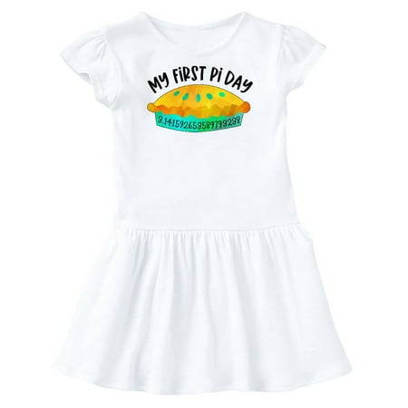 

Inktastic My 1st Pi Day Blue Green Pie Pan Pun Gift Toddler Girl Dress