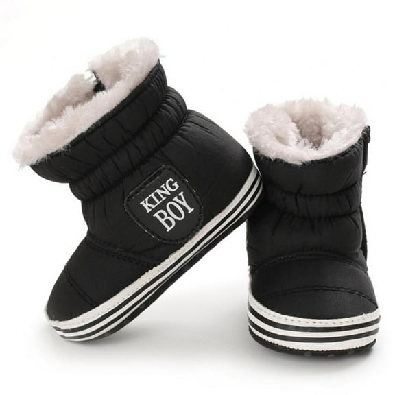 Winter Infant Snow Boots Baby Boy Girl Shoes Soft Sole Glitter Zipper First Walker Toddler Plush Lined Prewalker Newborn Fleece Boots 0-18M