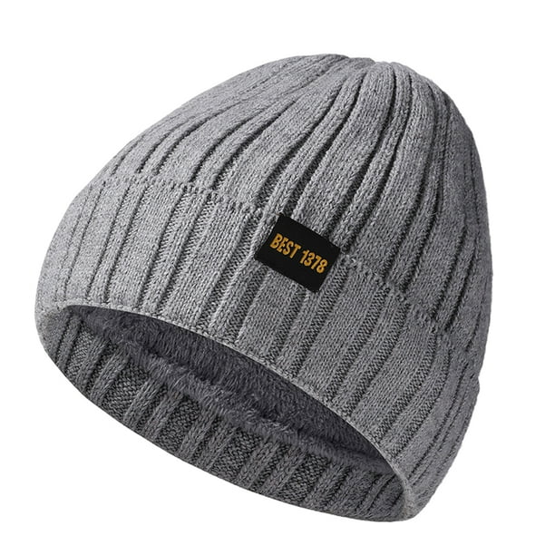 Gorro de invierno con forro de satén para mujer y hombre, gorro holgado con forro de seda para invierno, gorro de punto cálido con puños
