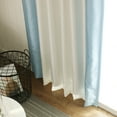 thumbnail image 2 of Quality Home Faux Silk Colorblock Blackout Curtain - Ivory/Sky Blue - 52"W x 84"L (Single Panel), 2 of 5