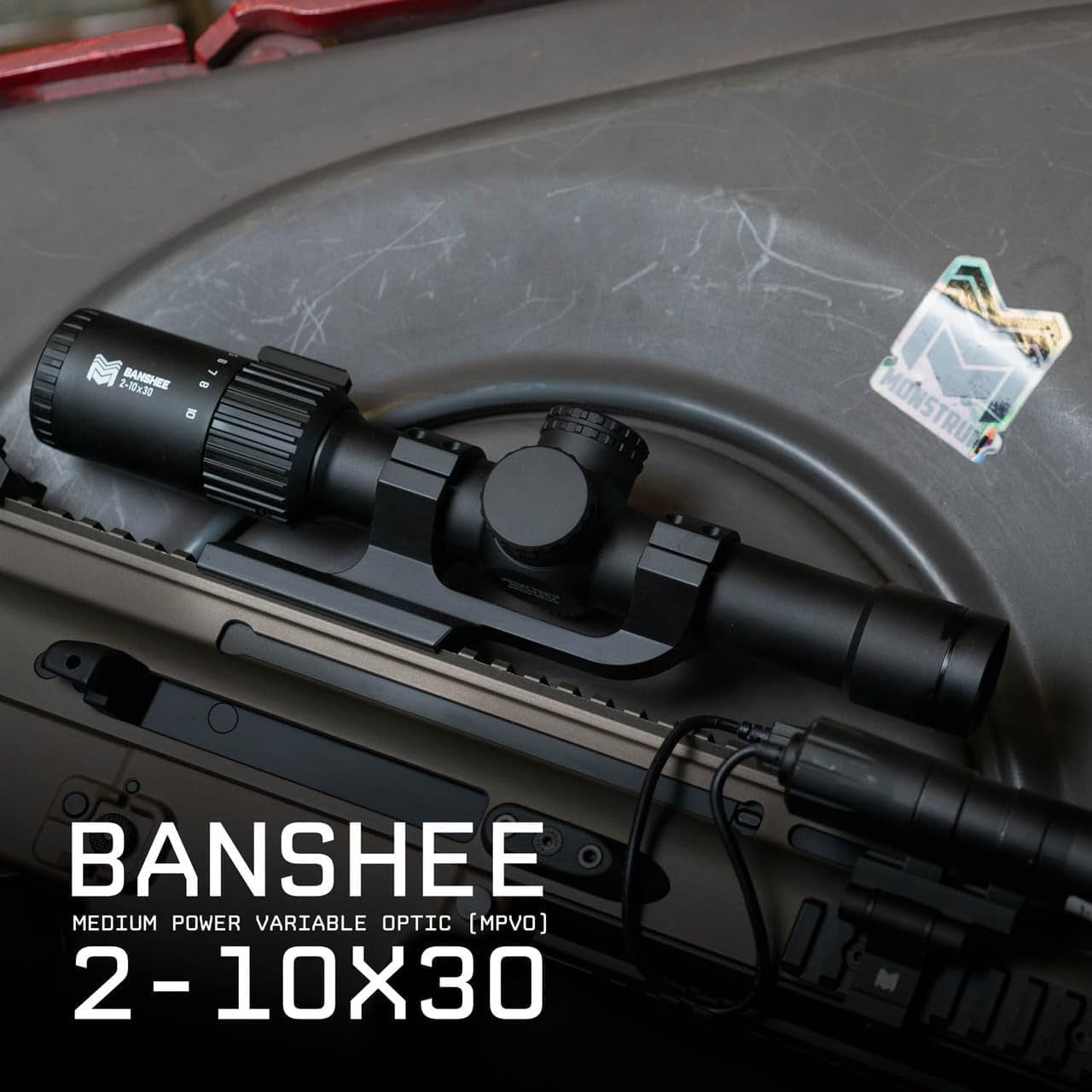 Monstrum Banshee 2-10x30 MPVO Rifle Scope with Offset Scope Mount | CM8 Reticle