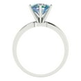 thumbnail image 4 of 2 ctw Solitaire Anniversary Ring for Women | Round Cut Blue Moissanite | Hyperallergenic Solid 14K White Gold, 4 of 5