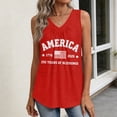 thumbnail image 5 of Iaqnaocc 250 Anniversary Usa Shirt Tank Tops for Women Sleeveless Summer Loose Fit V-Neck Pleated Tees Patriotic American Flag Festival Tee Tops Red XXL, 5 of 6
