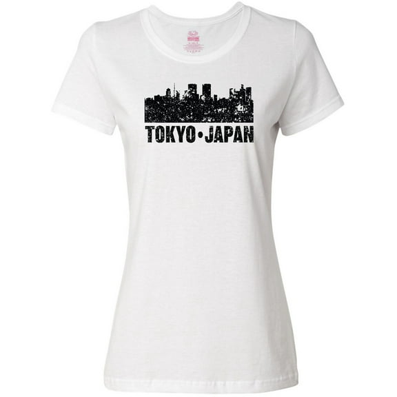 Inktastic Tokyo Japan City Skyline with Grunge Women's T-Shirt