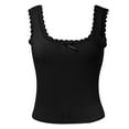 thumbnail image 3 of SNKSDGM Women's Plus Easter Shirts Ribbed Tank Tops for Women Built in Bra Women's Neck Sleeveless Knit Ribbed Fitted Casual Crop Tank Top, 3 of 6