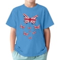 thumbnail image 1 of TAIAOJING T-Shirts Polyvalents Garçon Fille Imprimé Papillon Manches Courtes Col Rond T-Shirts Drapeau Élégant Coupe Décontractée Léger Usage Quotidien, 1 of 3