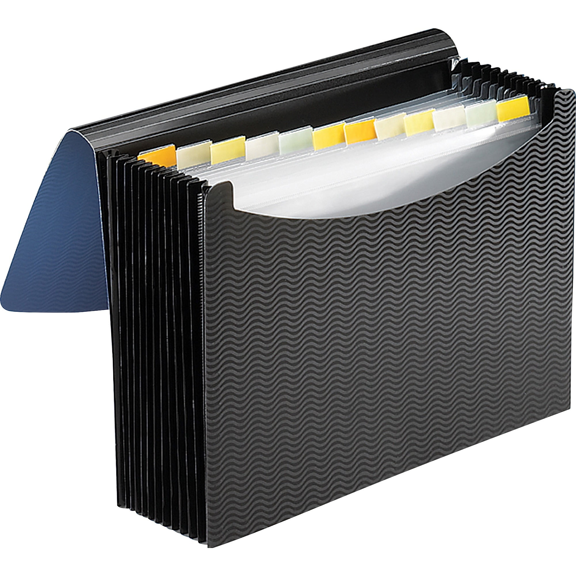 Smead Expanding File with Flap and Cord Closure, Blue, Black, 1 Each