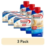 (3 pack) Premier Protein Shake, Vanilla, 30g Protein, 11 fl oz, 12 Ct