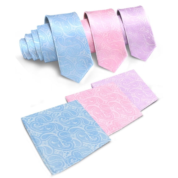 Vittorio Farina Woven Paisley Necktie & Pocket Square Multipacks