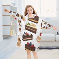 thumbnail image 5 of FORMRS Wearable Blanket Hoodie with Sleeves for Kids Cozy Flannel Sweatshirt, White Cakes Pattern, 5 of 7