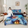 thumbnail image 4 of Castle Fairy 3-Piece Queen Comforter Set - Santa Cabin, Xmas, 4 of 8
