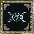 thumbnail image 2 of THE ART BOX Altar Cloth Tarot Cards Table Napkins Witchcraft Supplies Black Gold Tablecloth Square Alter Pagan Spiritual Celestial Deck Cloth With Fringes , Wicca Goddess , 36x36 Inch, 2 of 4