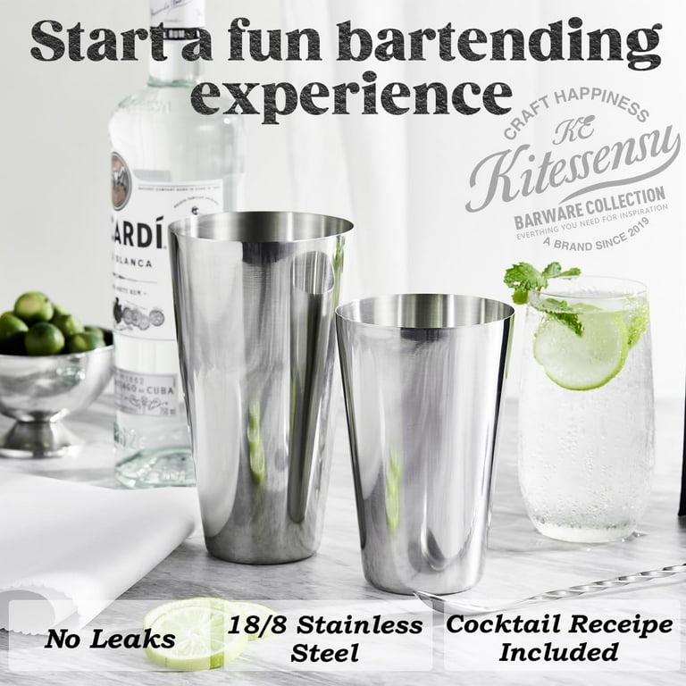 Boston Cocktail Shaker, Bar Bartender Shaking Tins Weighted 28oz Unweighted  18oz for Bartending, Martini Shakers Stainless Steel for Drink | Boston