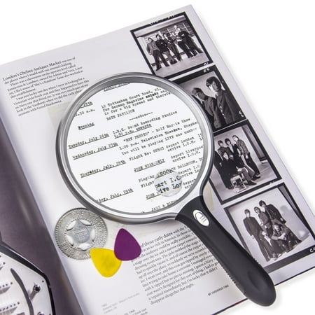 Carson HandHeld LED Lighted 1.5x Oversized Magnifier with 4.5x Spot Lens Great for Reading, Crafts, and Hobbies