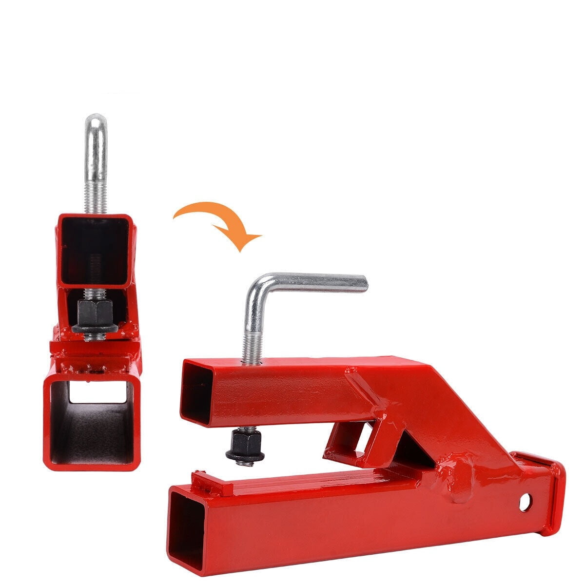 RVNI Receiver Hitch 2" Clamp On Trailer Tractor Bucket Mount Tow Adapter for Deere Bobcat
