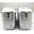 thumbnail image 2 of Mutazu Silver LW Universal Hard Bag Saddlebags For Honda Suzuki Kawasaki Harley Yamaha Victory, 2 of 6
