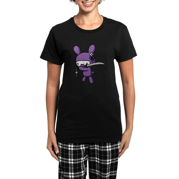 CafePress - Ninja Bunny Pajamas - Women's Short Sleeve Print T-Shirt and Pants Dark Cotton Pajama Set