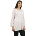 thumbnail image 5 of Phagun Women's Designer Pink Top Rayon Flounce Sleeve Loose Blouse Shirt - 4, 5 of 8