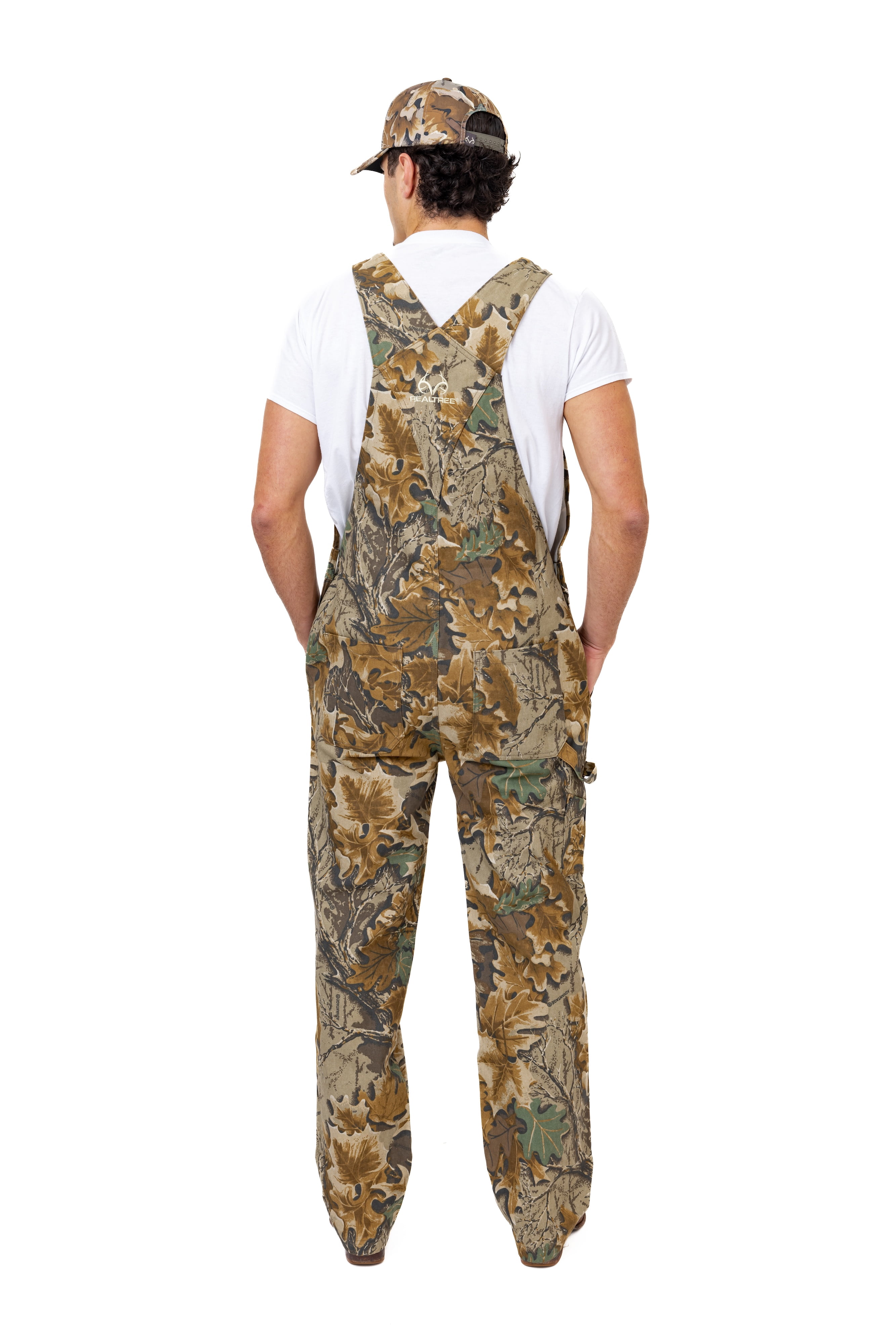 Realtree Men's Camo Hunting Cotton Bib Overalls, All-season Uninsulated Camouflage Bib Overalls for Outdoor Activities | Size L