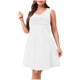 thumbnail image 5 of mfyjkho Vestidos para mujer, Vestido corto plisado de verano para mujer, color liso, suelto, sin mangas, cuello redondo, frontal Vestidos festivos xl, 5 of 9