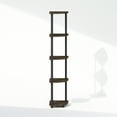 thumbnail image 2 of Furinno Turn-N-Tube 5 Tier Multipurpose Corner Display Rack Shelving Unit, Dark Brown Grain/Black, 2 of 6