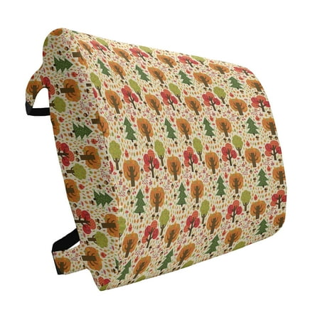 

Forest Lumbar Pillow Colorful Cartoon Art of Autumn Weather Woodland Flora with Various Tree Species Soft Back Cushion for Office Chairs with Adjustable Straps 14 x 13 Multicolor by Ambesonne