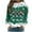 Green, variant on Christmas Shirts for Women Oversized Tshirts Women's Breast Printed Round Neck Long Sleeve Top Sweater Black XL